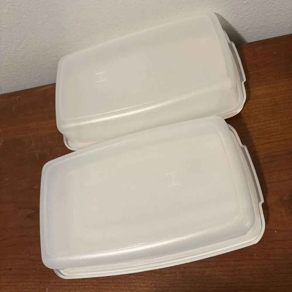Rubbermaid Servin Saver #6 Containers w/Lids Clear Almond 7 Cup 1.7L Set of 2